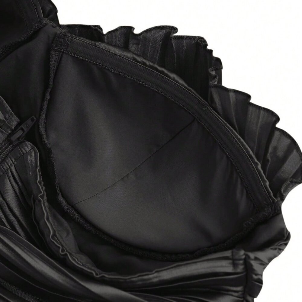 Black Party Women's Satin Tube Top - Picture 7 of 8